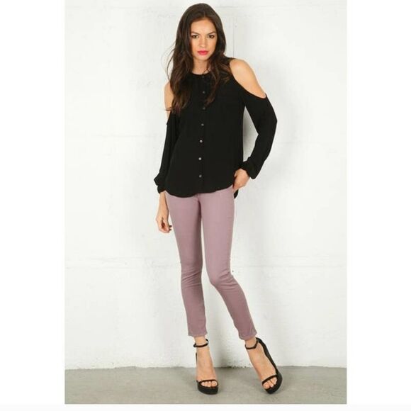 Rag & Bone Revolve Zipper Capri Mid Rise Lilac Lavender Stretch Jeans Pants 28 - Picture 1 of 12